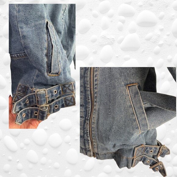 Rare Vintage Cherokee Aviator-Style Denim Sherpa Jacket – Women’s M - Picture 6 of 11